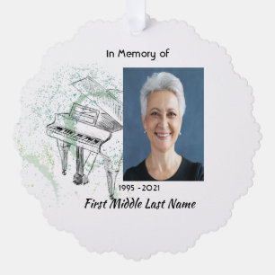 Christelijk memoriekado Gebeds Pianomuzikant Ornament Kaart