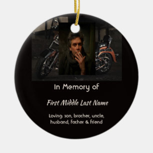Christelijk memoriekado Motorrijder Keramisch Ornament