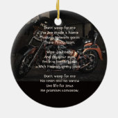 Christelijk memoriekado Motorrijder Keramisch Ornament (Achterkant)