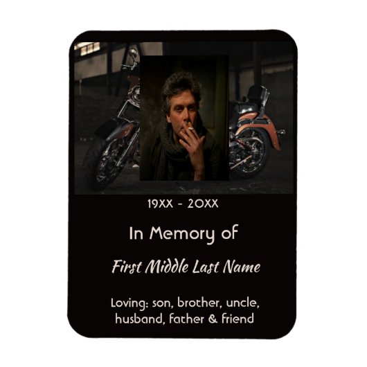 Christelijk memoriekado Motorrijder Magneet (Verticaal)