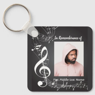 Christelijk memoriekado muzieknotities sleutelhanger