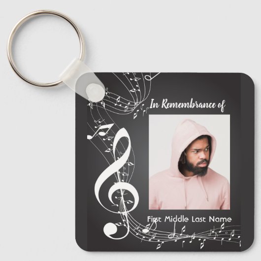 Christelijk memoriekado muzieknotities sleutelhanger (Voorkant)