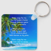Christelijk memoriekado Tropisch strand Exotisch Sleutelhanger (Achterkant)