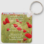 Christelijk memoriekado veld van rode klaprozen sleutelhanger (Achterkant)