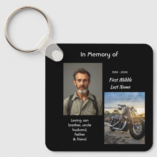 Christelijk memoriekado voor motorrijders sleutelhanger (Voorkant)
