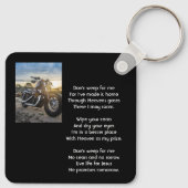 Christelijk memoriekado voor motorrijders sleutelhanger (Achterkant)