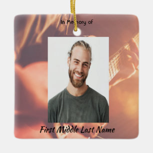 Christelijk memoriekado voor muzikant Piano Gitaar Keramisch Ornament