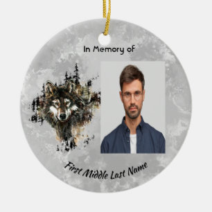 Christelijk memoriekado Wolf Wolven Dierenkunst Keramisch Ornament