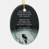 Christelijk memoriekadooosje Roodvleugelzwarte Vog Keramisch Ornament (Achterkant)