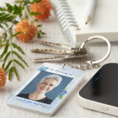Christelijk memoriekadootje 'Forget me Not'-bloeme Sleutelhanger (Voorkant Rechts)