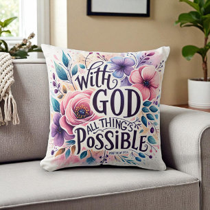 Christelijk - Met God zijn alle Dingen Mogelijk Kussen