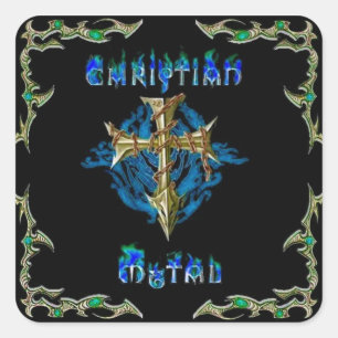 Christelijk metaal vierkante sticker
