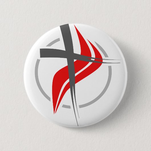 Christelijk / Methodist-kruis Ronde Button 5,7 Cm (Voorkant)