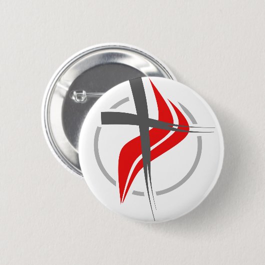 Christelijk / Methodist-kruis Ronde Button 5,7 Cm (Voorkant /achterkant)
