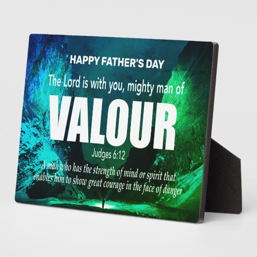 Christelijk MIGHTS MAN VAN VALOR Happy Vaderdag Fotoplaat (Zijkant)