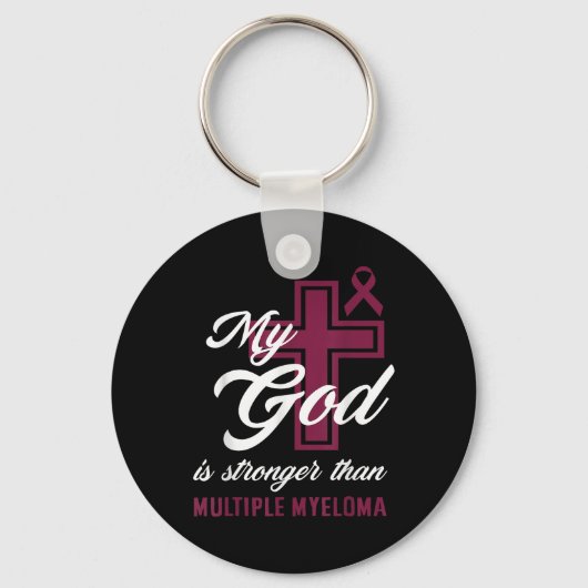 Christelijk mijn God is sterker dan multipel myelo Sleutelhanger (Voorkant)