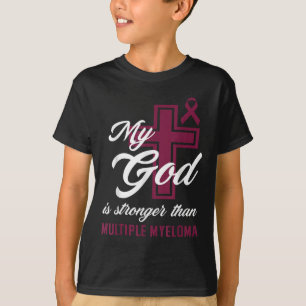 Christelijk mijn God is sterker dan multipel myelo T-shirt