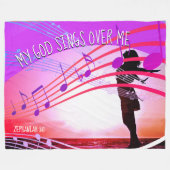 Christelijk, MIJN GOD ZINGT OVER MIJ Fleece Deken (Voorkant (Horizontaal))