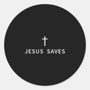 Christelijk Minimaal Kruis Jezus Redt Religieuze M Ronde Sticker