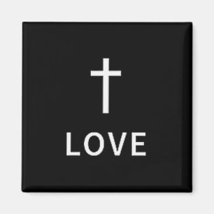 Christelijk Minimaal Kruis Liefde Subtiele Religie Magneet