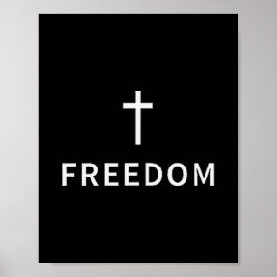 Christelijk Minimaal Kruis Vrijheid Religieus Mode Poster