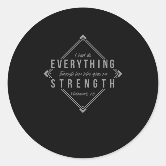 Christelijk minimalistisch vers Filippenzen 4:13 Ronde Sticker (Voorkant)