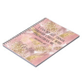 Christelijk modern meisje roze goudstaart notitieboek (Linkerzijde)