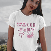 Christelijk Modern Roze Script Bijbelvers T-shirt