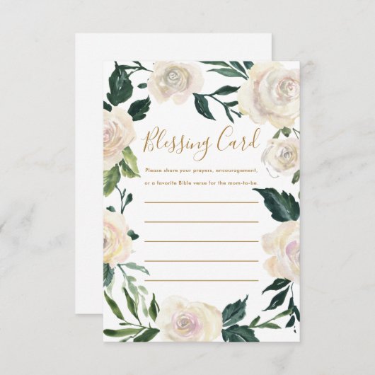 Christelijk Moeder's Zegen Partij Bloemen Gebed Informatiekaartje (Voorkant / Achterkant)