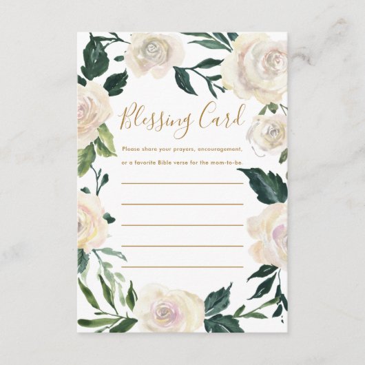 Christelijk Moeder's Zegen Partij Bloemen Gebed Informatiekaartje (Voorkant)