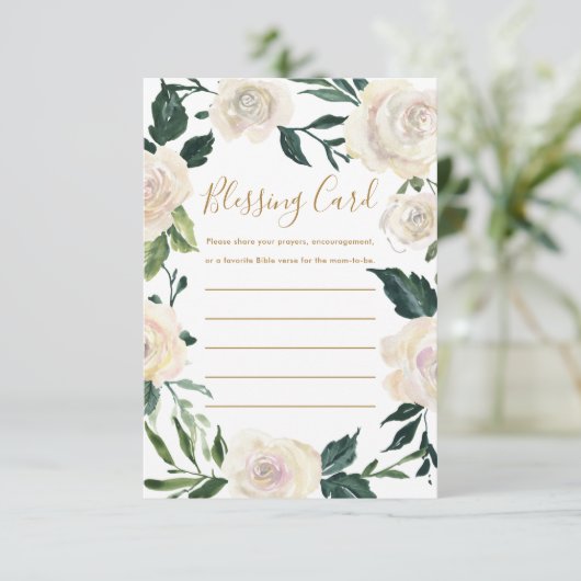 Christelijk Moeder's Zegen Partij Bloemen Gebed Informatiekaartje (Staand voorkant)
