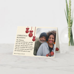 Christelijk MOGE DE HEER U ZEGENEN Foto Kerstmis Feestdagen Kaart