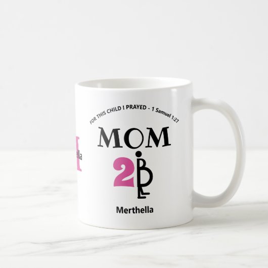 Christelijk MOM TE WORDEN Monogram Koffiemok (Rechts)