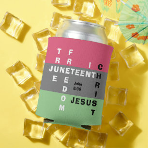 Christelijk monogram JUNETEENTH Blikjeskoeler