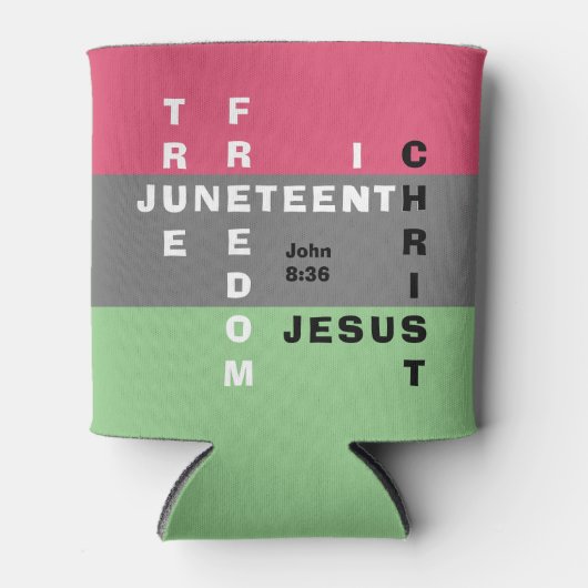 Christelijk monogram JUNETEENTH Blikjeskoeler (Voorkant)
