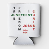 Christelijk Monogram JUNETEENTH Blikjeskoeler (Voorkant)