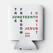 Christelijk Monogram JUNETEENTH Blikjeskoeler (Achterkant)