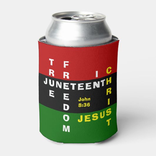 Christelijk Monogram JUNETEENTH Koelbox Blikjeskoeler (Blikje Voorkant)