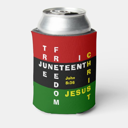 Christelijk Monogram JUNETEENTH Koelbox Blikjeskoeler (Blikje Achterkant)