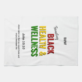 CHRISTELIJK monogram ZWARTE GEZONDHEIDSZORG Theedoek