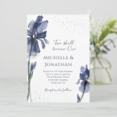 Christelijk mosterd blauw iris eenvoudige troep kaart (Staand voorkant)