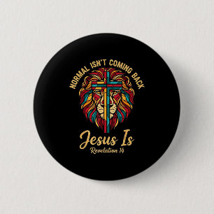 Christelijk Mozaïek Komt Niet Terug Jezus Is Ronde Button 5,7 Cm