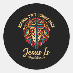 Christelijk Mozaïek Normal Komt Niet Terug Jezus I Ronde Sticker