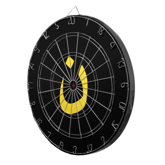 Christelijk Nazareen Spiritueel symbool in geel Dartbord (Voorkant Rechts)