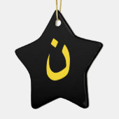 Christelijk Nazareen Spiritueel symbool in geel Keramisch Ornament (Links)