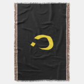 Christelijk Nazareensymbool in geel op zwart Deken (Voorkant Verticaal)