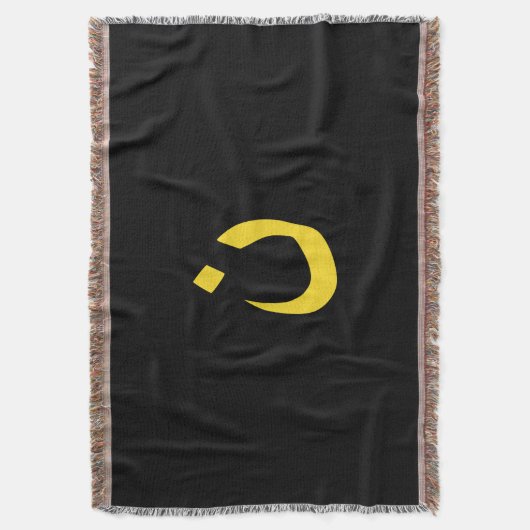 Christelijk Nazareensymbool in geel op zwart Deken (Voorkant Verticaal)