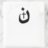 Christelijk Nazarene Cross Black en White Ovale Sticker (Tas)