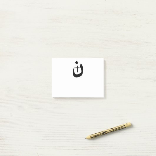 Christelijk Nazarene Cross Black en White Post-it® Notes (Op bureau)