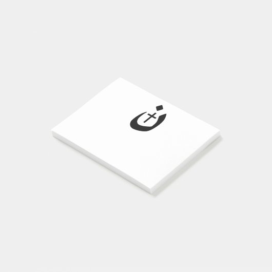 Christelijk Nazarene Cross Black en White Post-it® Notes (Schuin)